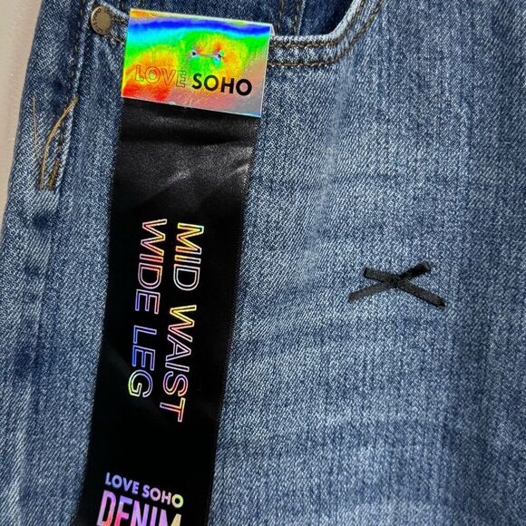 Love Soho  Mid Waist wide leg black bows size 13 - Picture 5 of 8